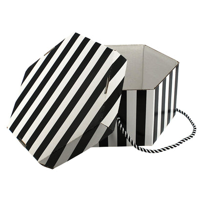 Candy Stripe Hexagonal Hat Box - Fits 23cm Hats - HA027