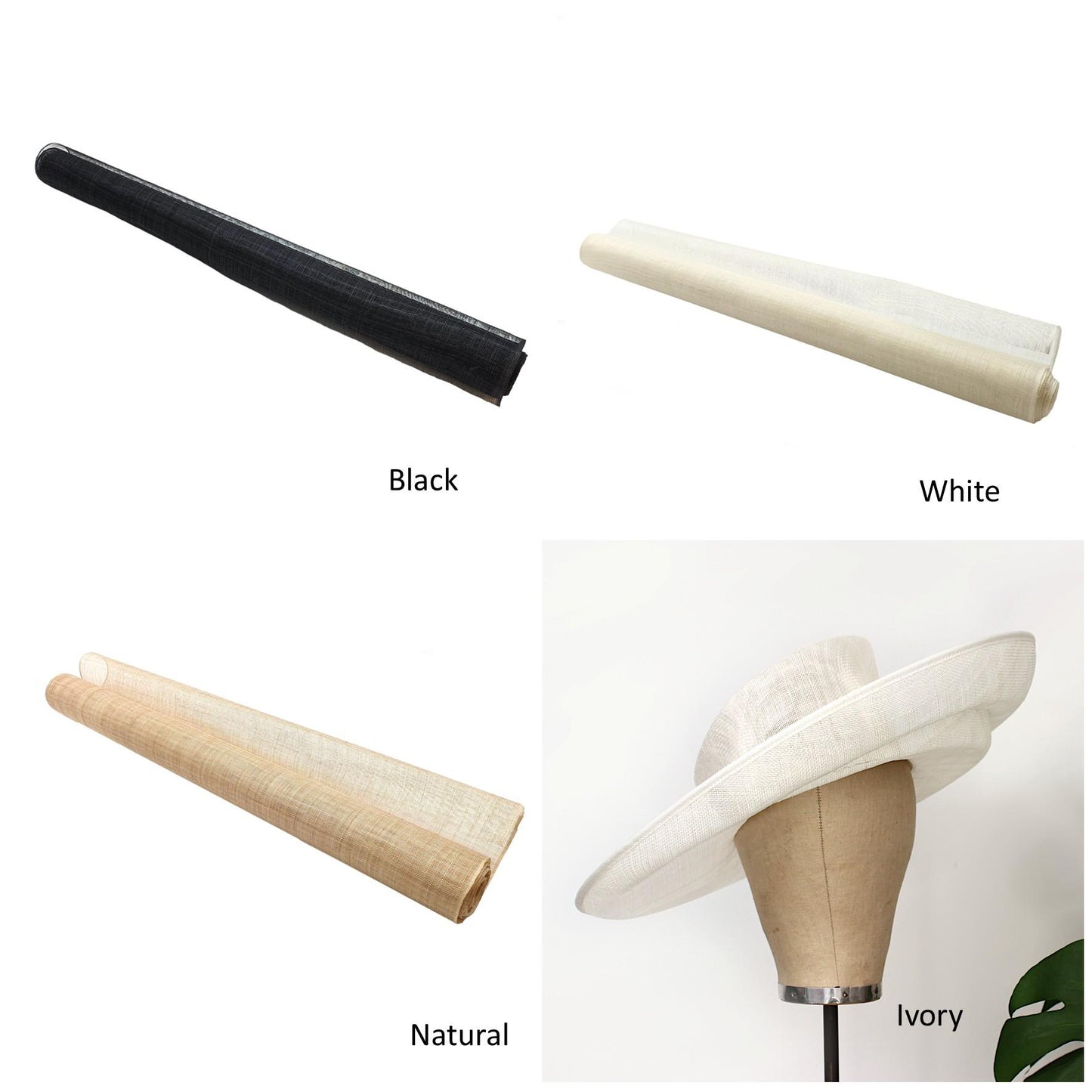 UK Made to Order Huge Sinamay Sharp Up brim Slant Indented Slope Curved Crown 46x43cm - HA088