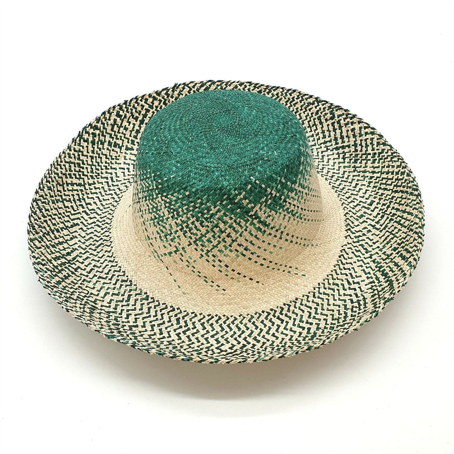 Two Tone raffia Capeline 15x11x14cm HF067