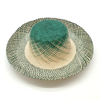 Two Tone raffia Capeline 15x11x14cm HF067