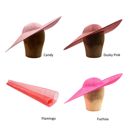 UK Made to Order Huge Sinamay Side Sweep Round Crown 46cm - HA084