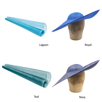 UK Made to Order Huge Sinamay Side Sweep Round Crown 46cm - HA084