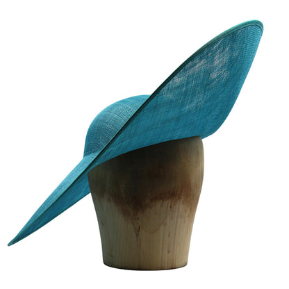 UK Made to Order Huge Sinamay Side Sweep Extended Brim Round Crown 45x50cm - HA089