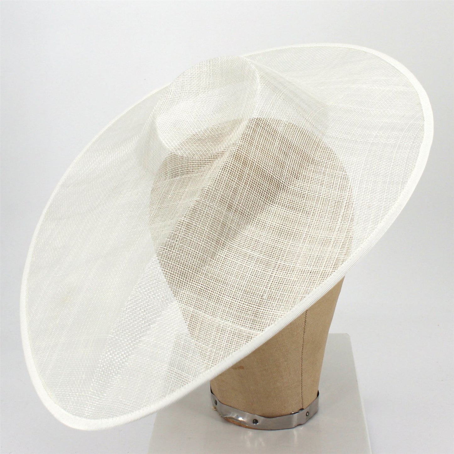 UK Made Sinamay Wide Pointed Saucer Fascinator Base HA036