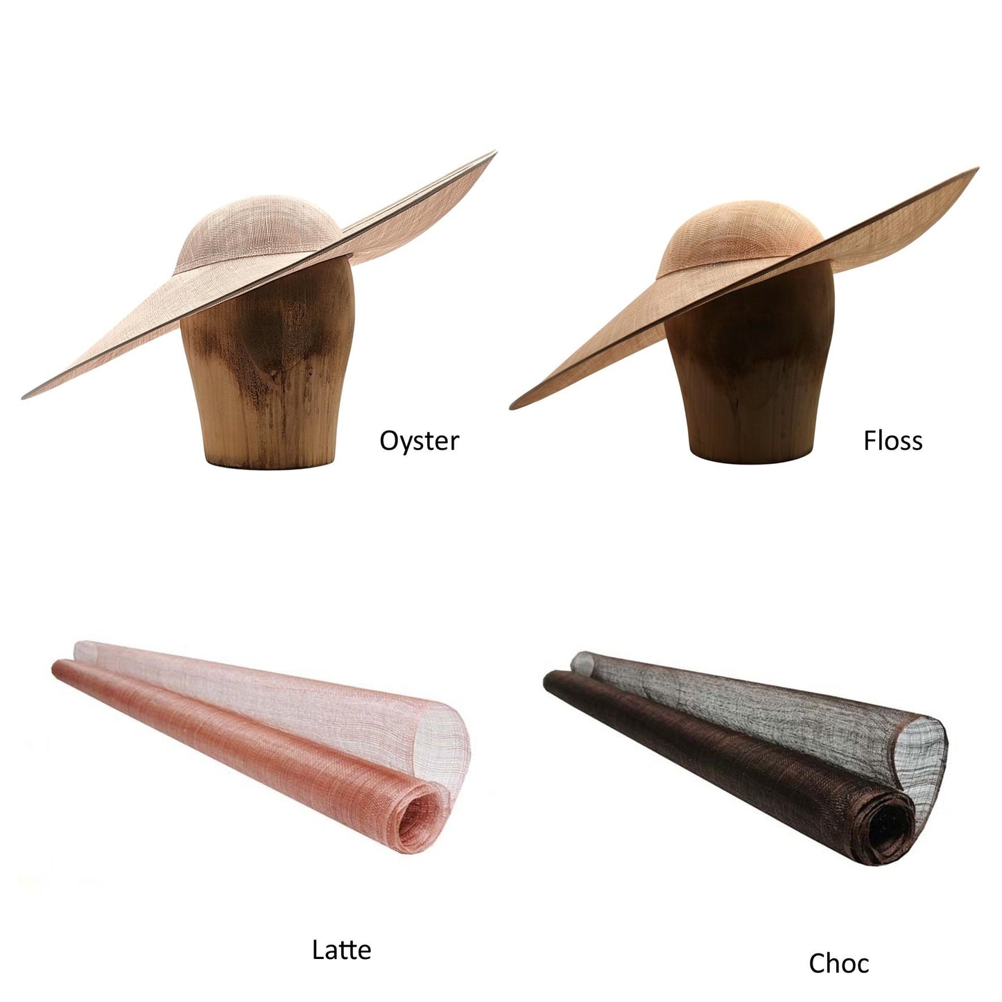 UK Made to Order Huge Sinamay Side Sweep Round Crown 46cm - HA084