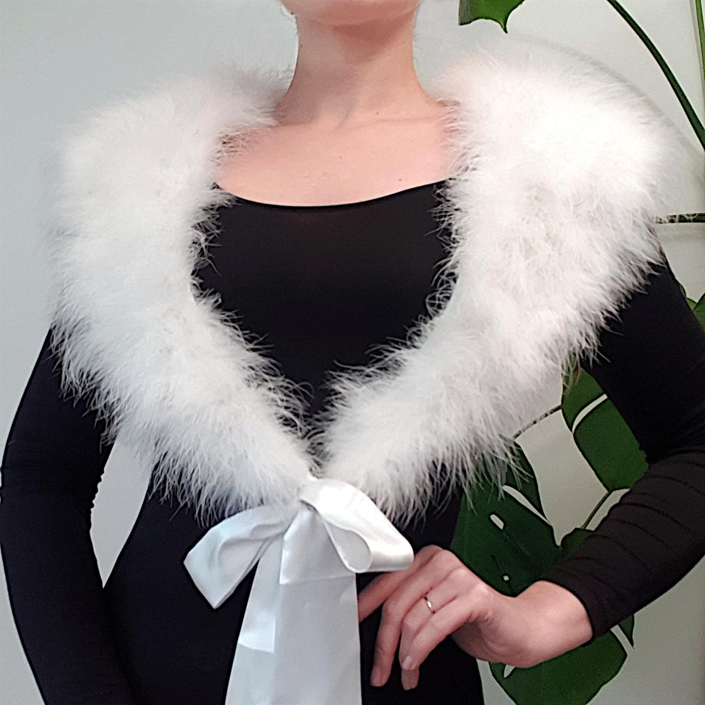 Marabou Feather Shawl One Size Fits Most - HA049