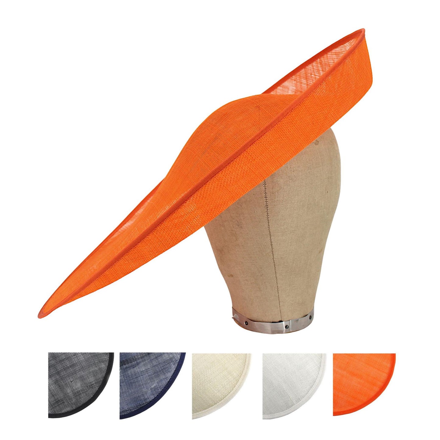 UK Made Sinamay Sharp Side Sweep Hat Base 44x40cm - HA104