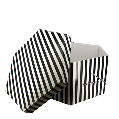 Bulk Candy Stripe Hexagonal Hat Boxes - Fits 51cm Hats  x 12pcs - HB060
