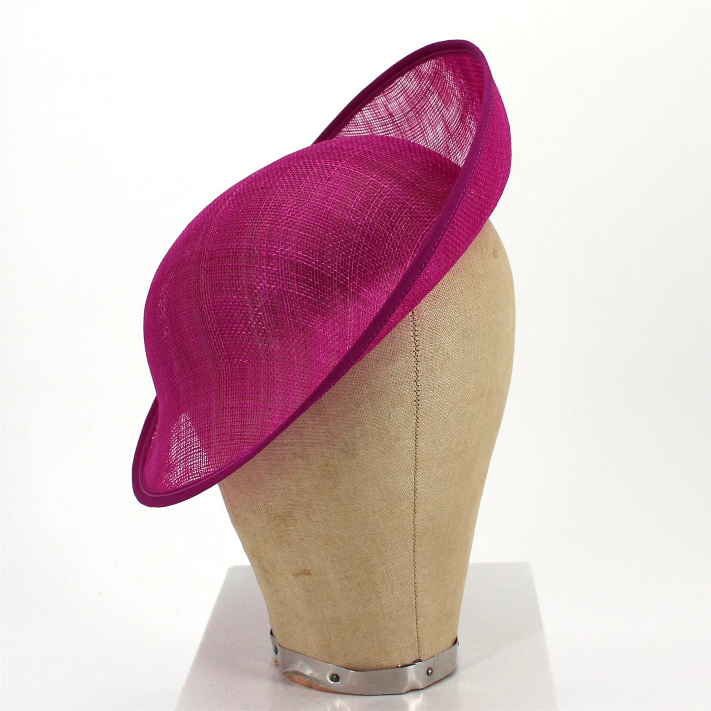 UK Made Sinamay Small Rounded Up Brim Fascinator Base HA035