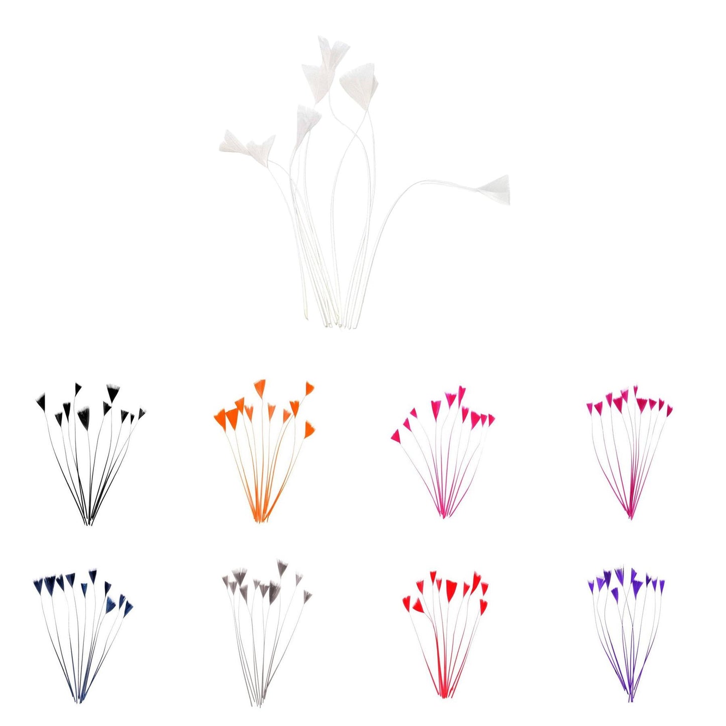 Stripped Turkey Feathers x 10pcs - FE004