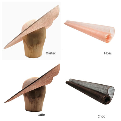 UK Made to Order Huge Sinamay Side Sweep Indented Brim Round Crown 49x47cm - HA085