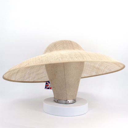 UK Made Sinamay Wide Down Brim Hat Base 48x42cm - HA098