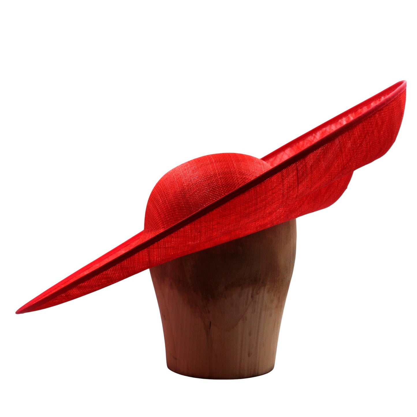 UK Made to Order Huge Sinamay Side Sweep Indented Brim Round Crown 49x47cm - HA085