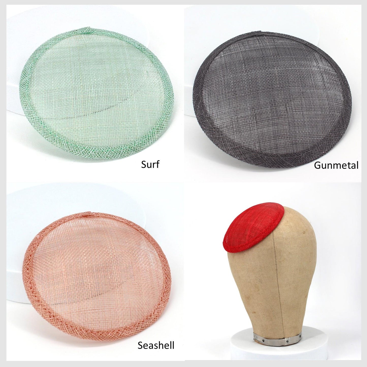 Sinamay Straw Round Fascinator Base 13.5cm - HB008
