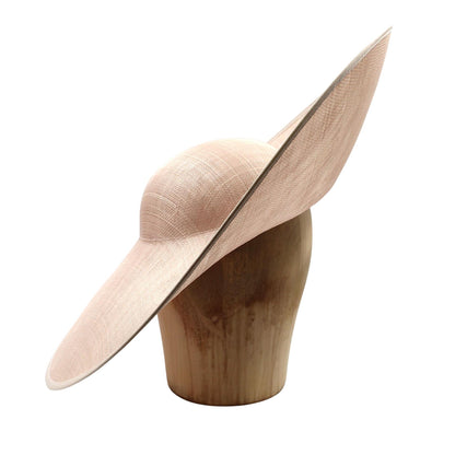 UK Made to Order Huge Sinamay Side Sweep Extended Brim Round Crown 45x50cm - HA089
