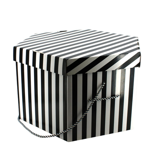 Bulk Candy Stripe Hexagonal Hat Boxes - Fits 46cm Hats  x 12pcs - HB054