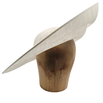 UK Made To Order Huge Sinamay Side Sweep Indented Brim Round Crown HA085