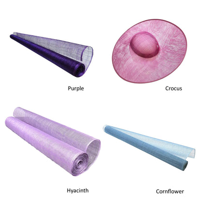 UK Made to Order Huge Sinamay Side Sweep Extended Brim Round Crown 45x50cm - HA089