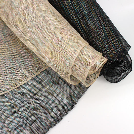 Un-Stiff Rainbow Lurex Sinamay 90cm x 1m FS051