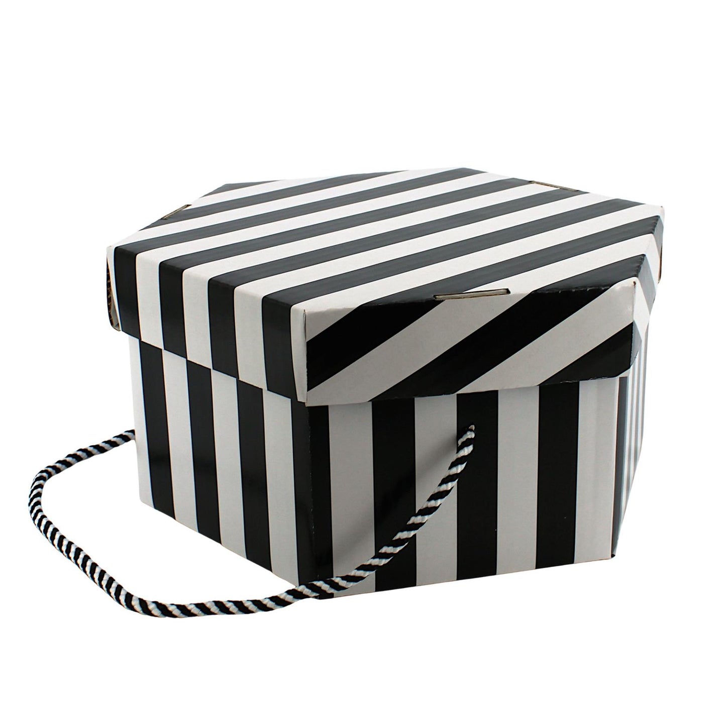Candy Stripe Hexagonal Hat Box - Fits 23cm Hats - HA027