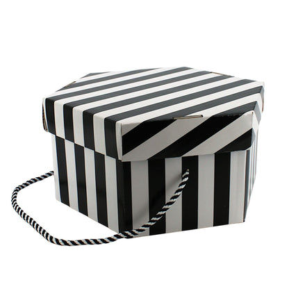 Candy Stripe Hexagonal Hat Box - Fits 23cm Hats - HA027