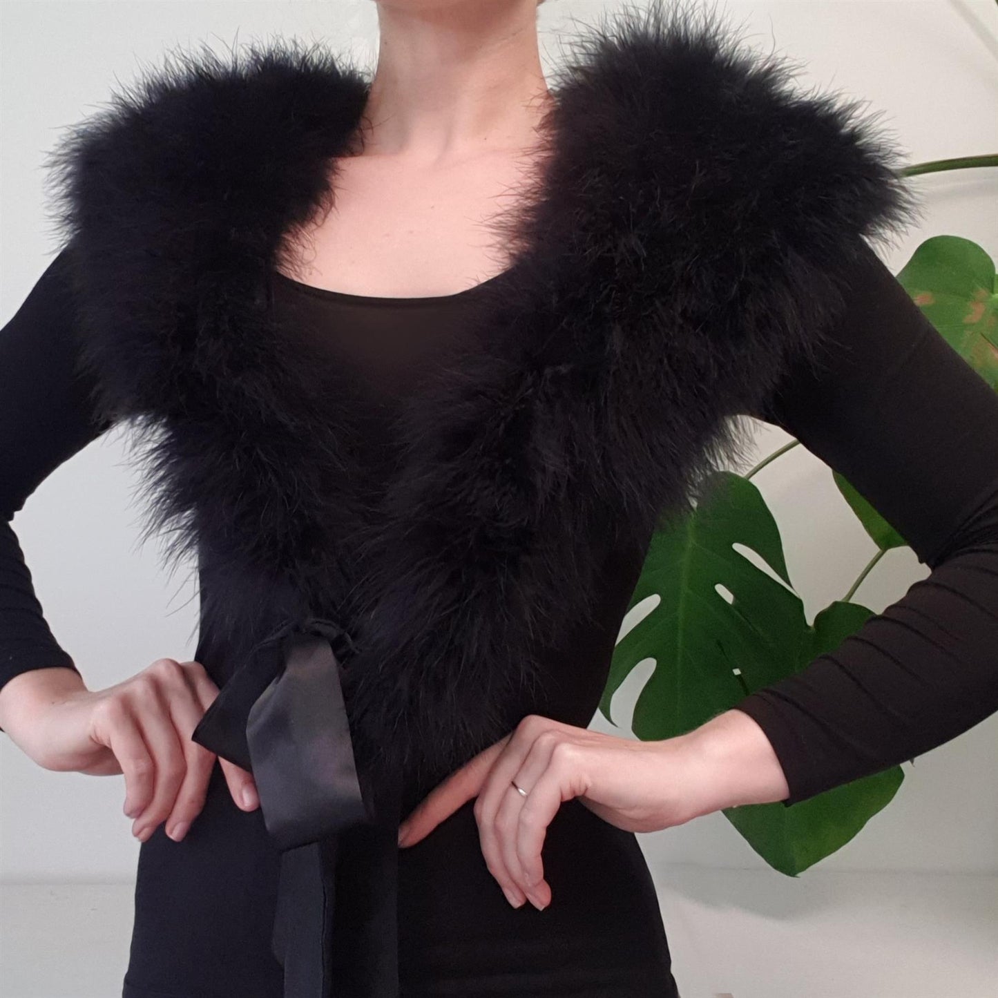 Marabou Feather Shawl One Size Fits Most HA049