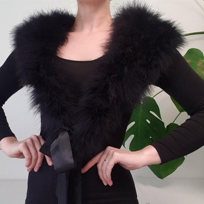 Marabou Feather Shawl One Size Fits Most HA049