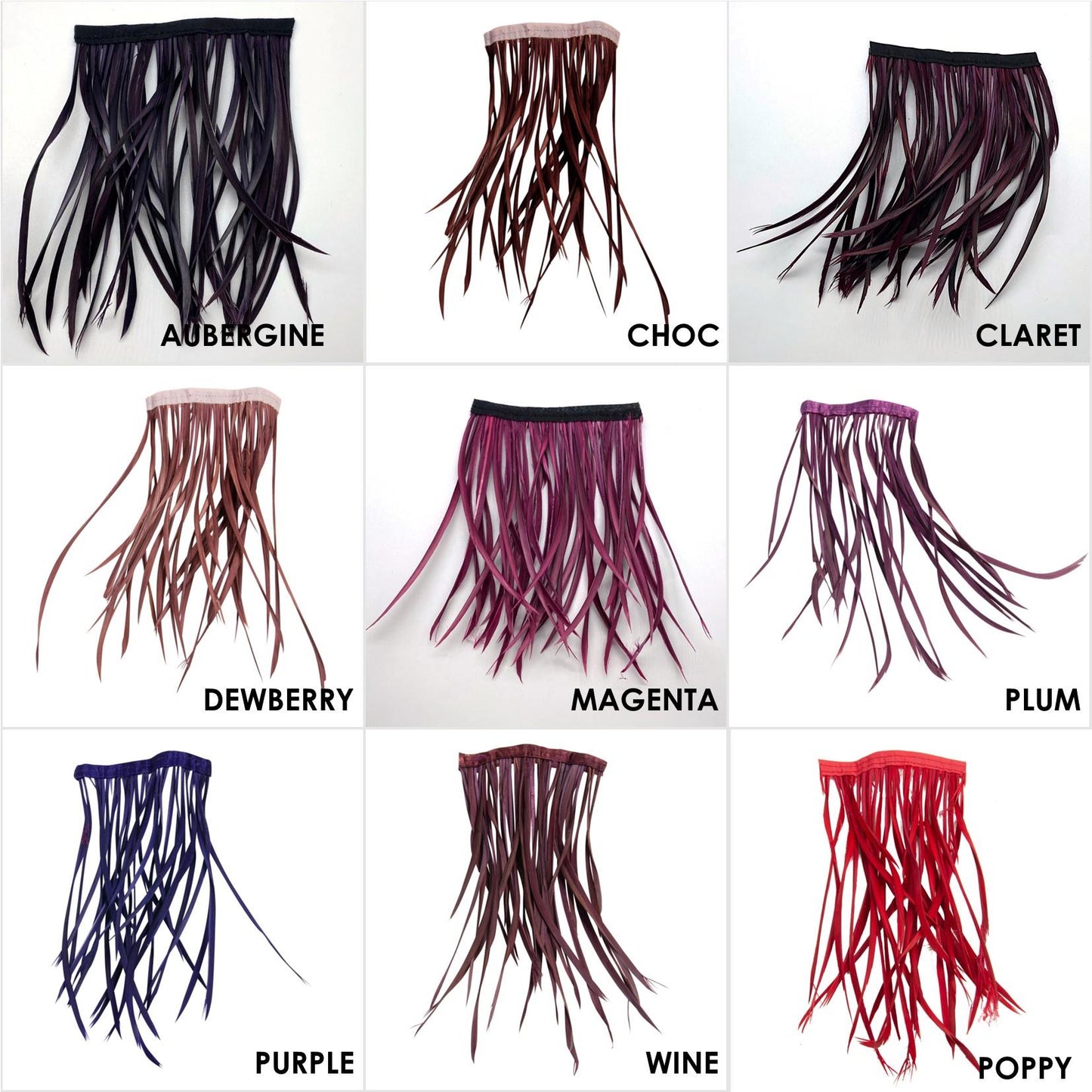 Full Biot Fringe 14cm Feather Length x 10cm - FR013