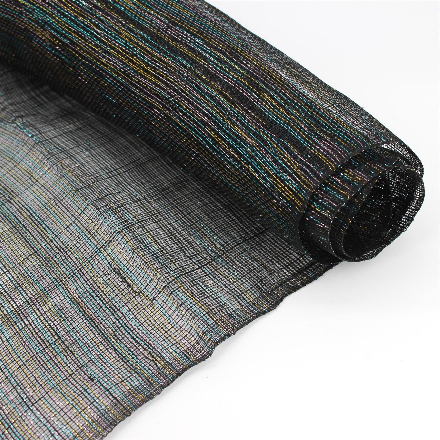 Un-Stiff Rainbow Lurex Sinamay 90cm x 1m FS051