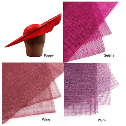 UK Made to Order Huge Sinamay Side Sweep Indented Brim Round Crown 49x47cm - HA085