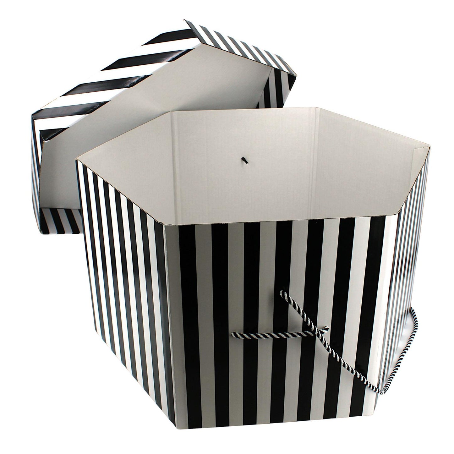Bulk Candy Stripe Hexagonal Hat Boxes - Fits 46cm Hats  x 12pcs - HB054