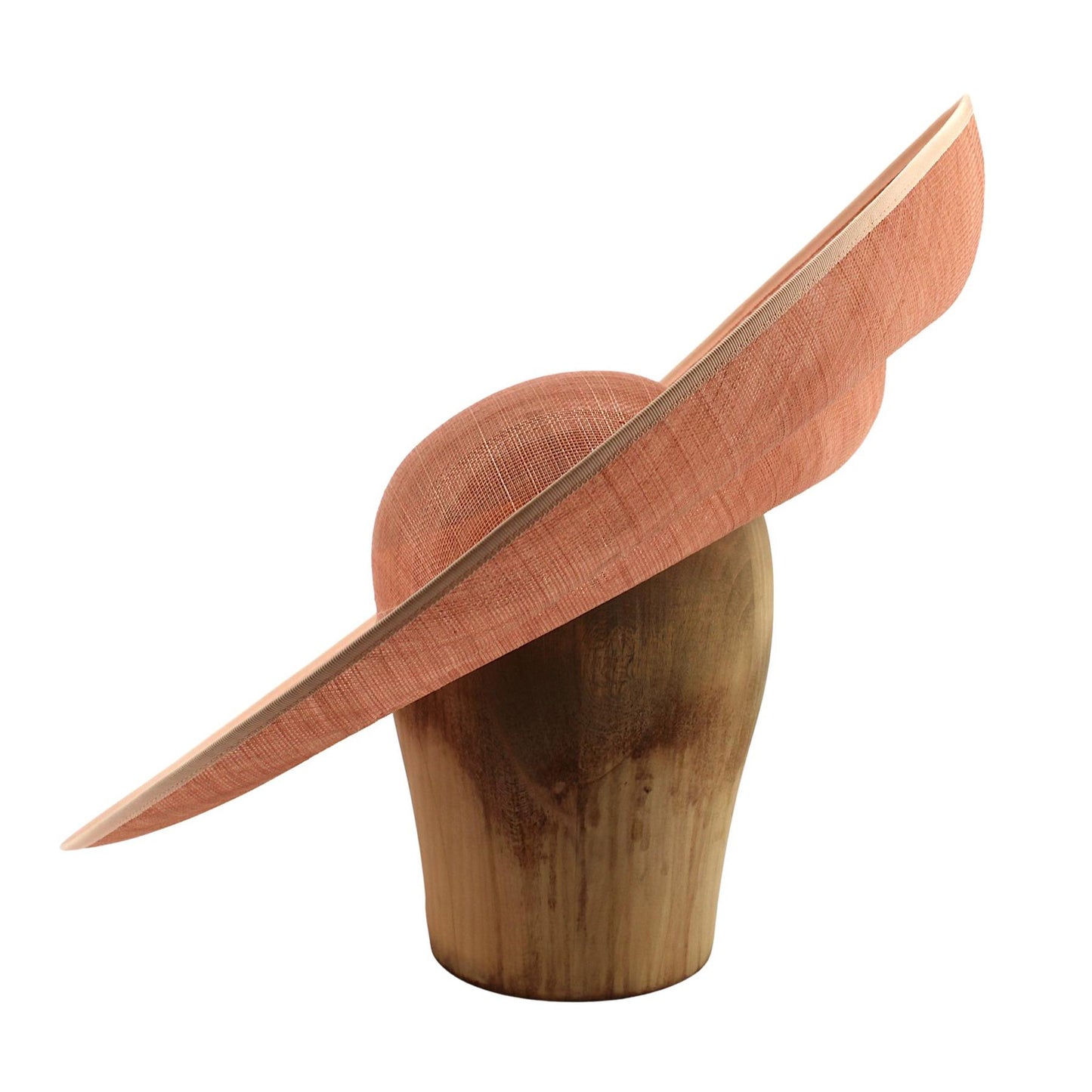 UK Made to Order Huge Sinamay Side Sweep Indented Brim Round Crown 49x47cm - HA085