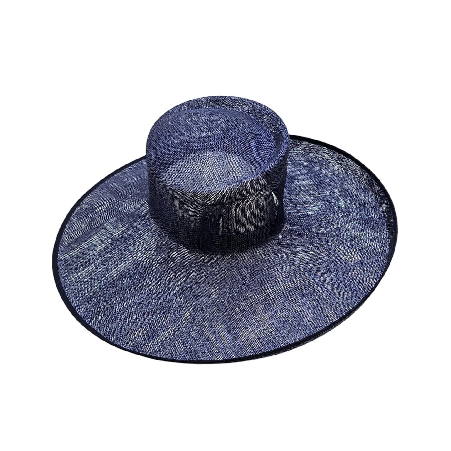 UK Made To Order Huge Sinamay Sharp Upbrim Slant Indented Slope Crown HA087