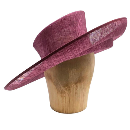 UK Made To Order Huge Sinamay Sharp Upbrim Slant Indented Slope Curved Crown HA088