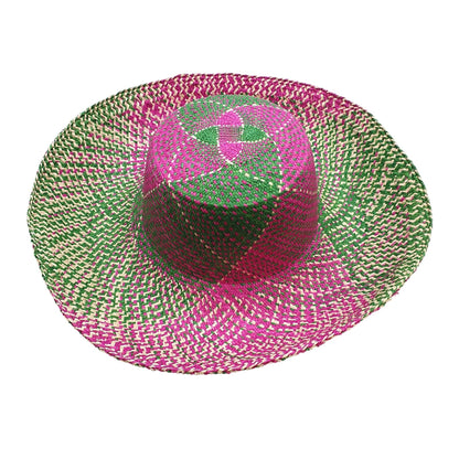 Patterned Rafia Hat HF069