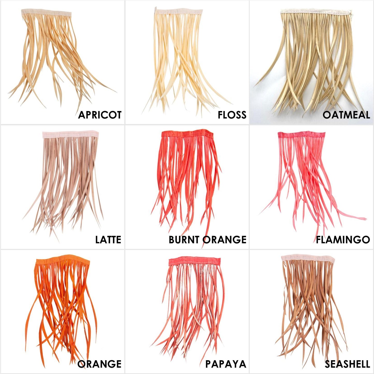 Full Biot Fringe 14cm Feather Length x 10cm - FR013