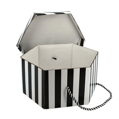 Candy Stripe Hexagonal Hat Box - Fits 23cm Hats - HA027
