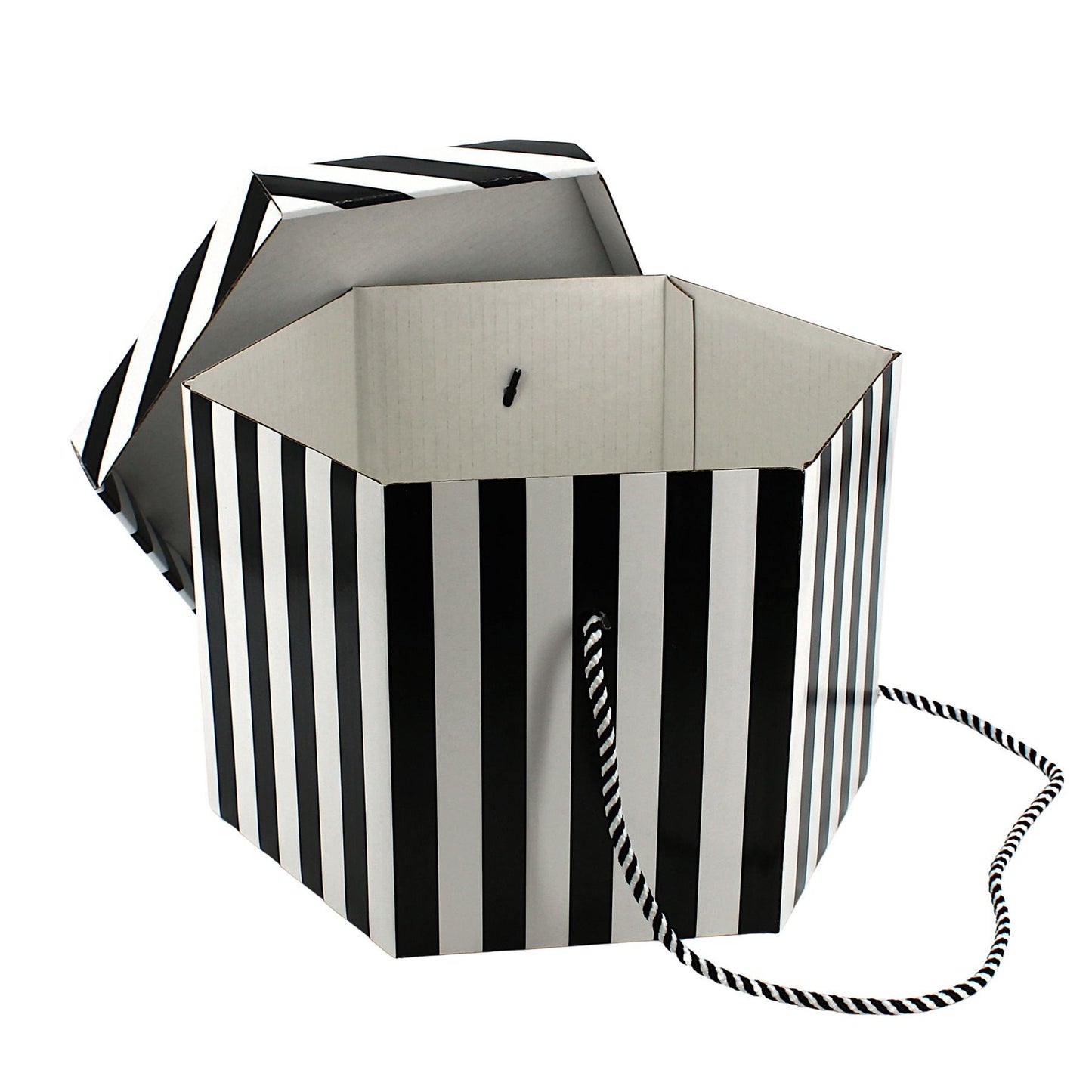 Candy Stripe Hexagonal Hat Box - Fits 27cm Hats - HA030
