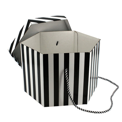 Candy Stripe Hexagonal Hat Box - Fits 27cm Hats - HA030