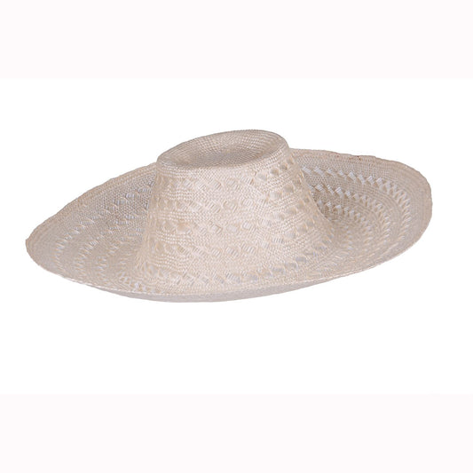 Cross Knot Patterned Ramie Straw Hood HF033