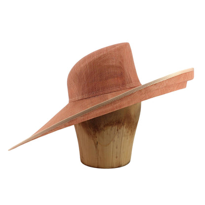 UK Made to Order Huge Sinamay Side Sweep Step Edge Brim Edge Slant Crown 46x40cm - HA086