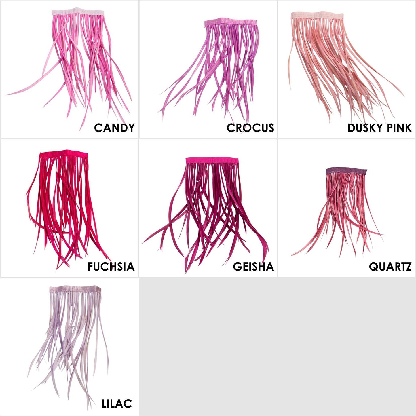 Full Biot Fringe 14cm Feather Length x 10cm - FR013