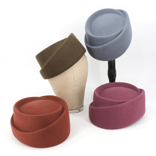 UK Made Asymmetrical Tiered Felt Pillbox Hat Base - HA111