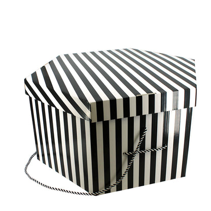 Bulk Candy Stripe Hexagonal Hat Boxes - Fits 51cm Hats  x 12pcs - HB060