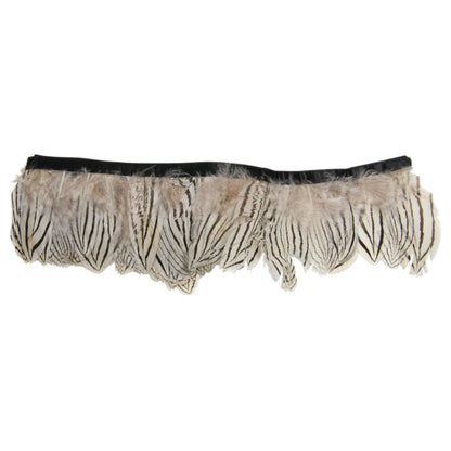 Natural Stripe Silver Pheasant Fringe FR014