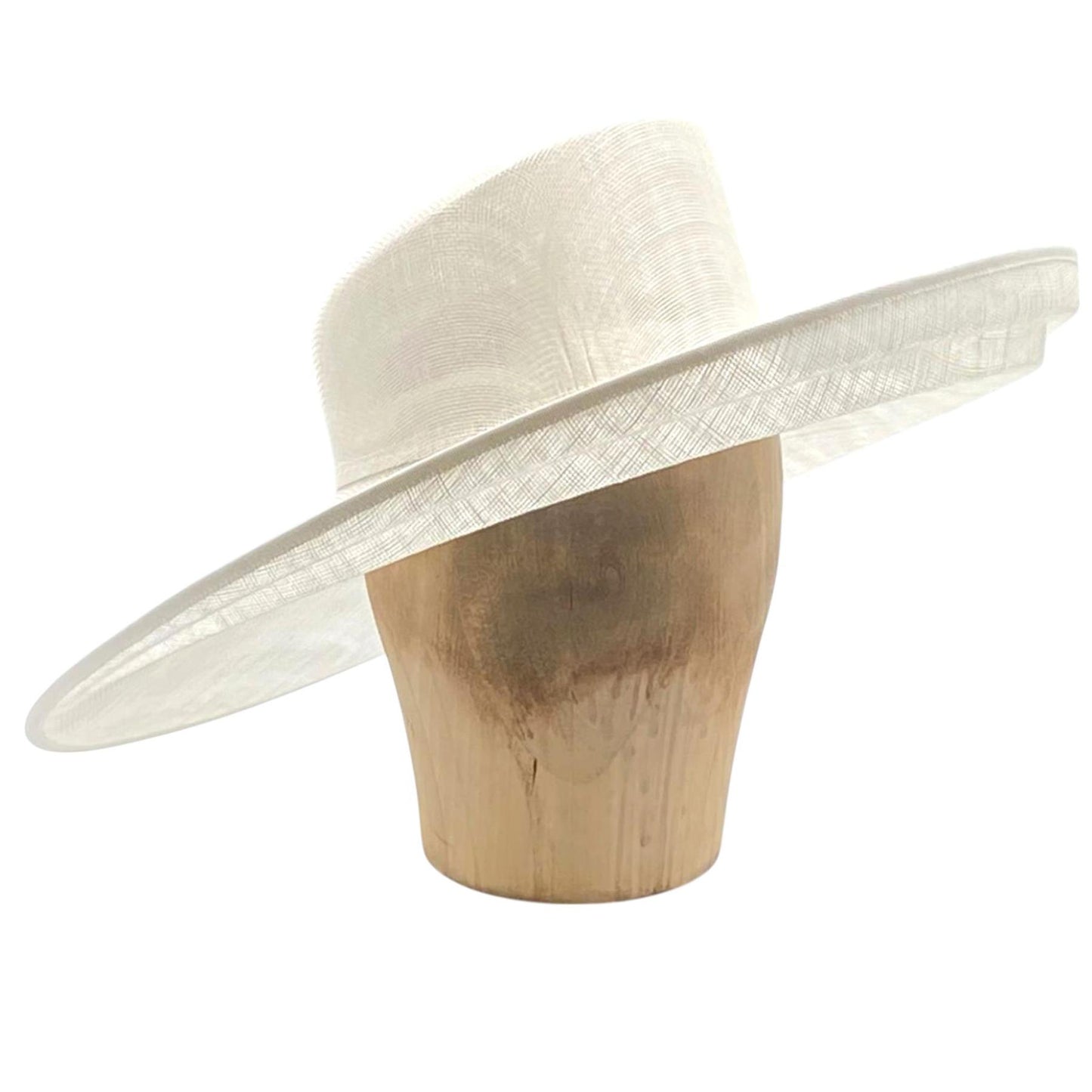 UK Made to Order Huge Sinamay Side Sweep Step Edge Brim Edge Slant Crown 46x40cm - HA086