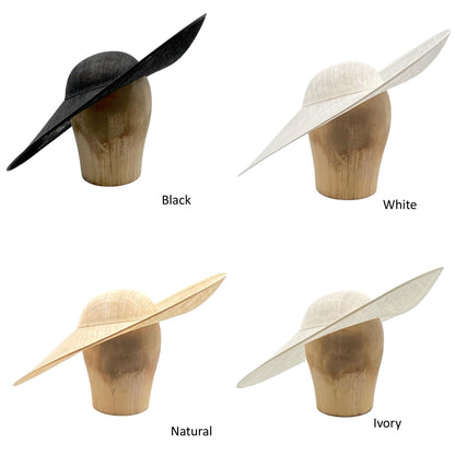 UK Made to Order Huge Sinamay Side Sweep Round Crown 46cm - HA084