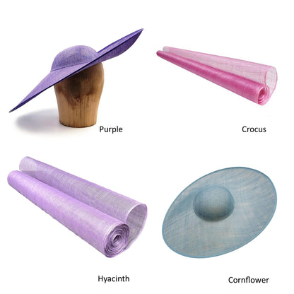 UK Made to Order Huge Sinamay Side Sweep Round Crown 46cm - HA084