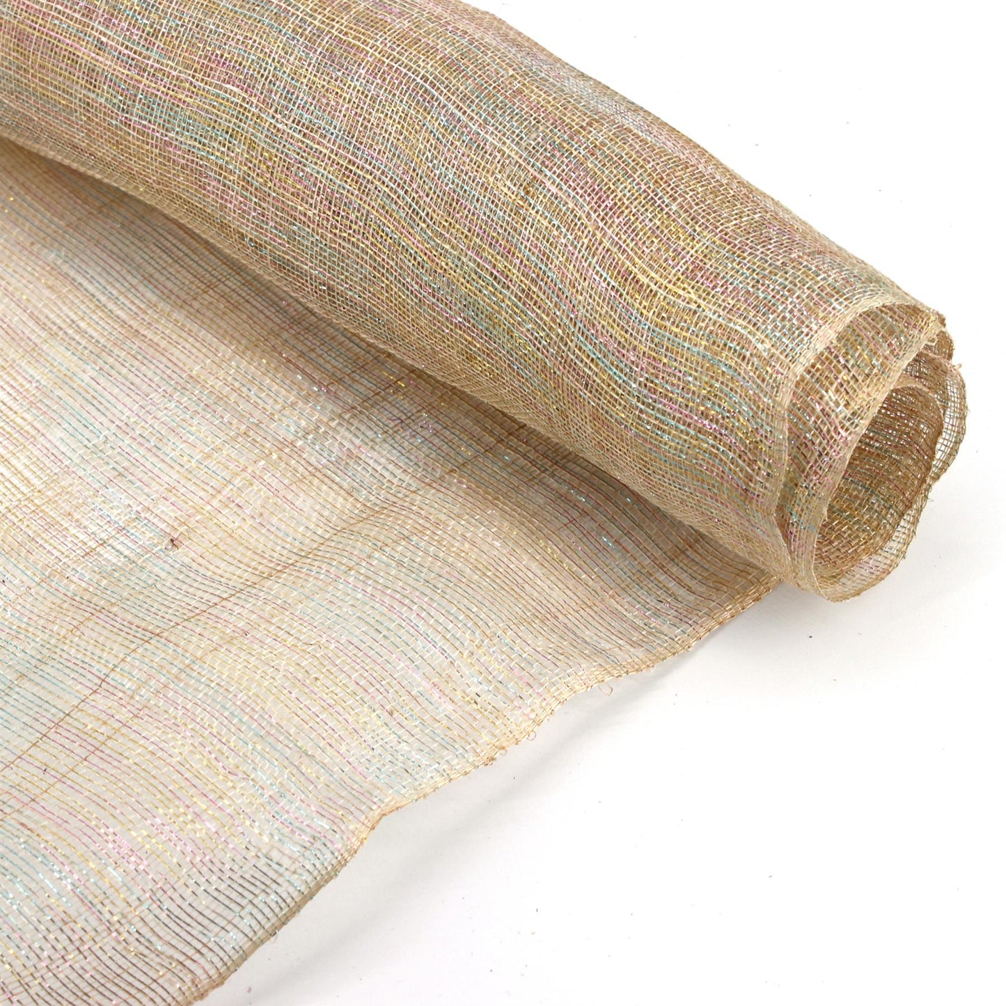 Un-Stiff Rainbow Lurex Sinamay 90cm x 1m FS051