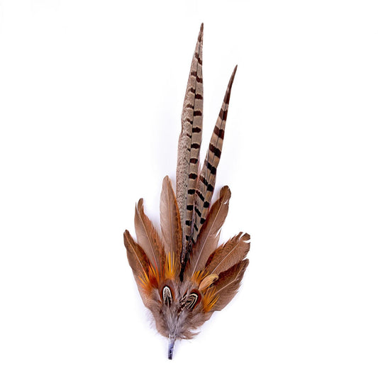 Natural Pheasant Feather Brooch Mount FM013